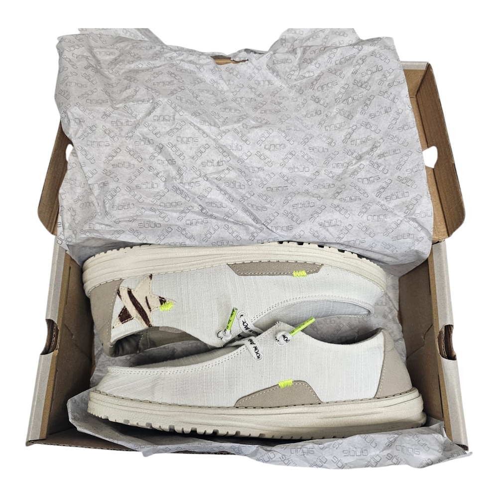 Hey Dude Wendy Star White Lace Up Casual Walking Shoes Size 8